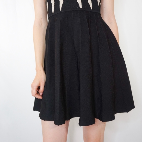 Zac Posen Knit Sparkle Fit Flare Mini Dress S 0768 - Picture 4 of 7